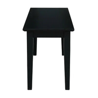 Banc d'entrée déco en bois massif, finition noire - 40 x 14 x 18H pouces