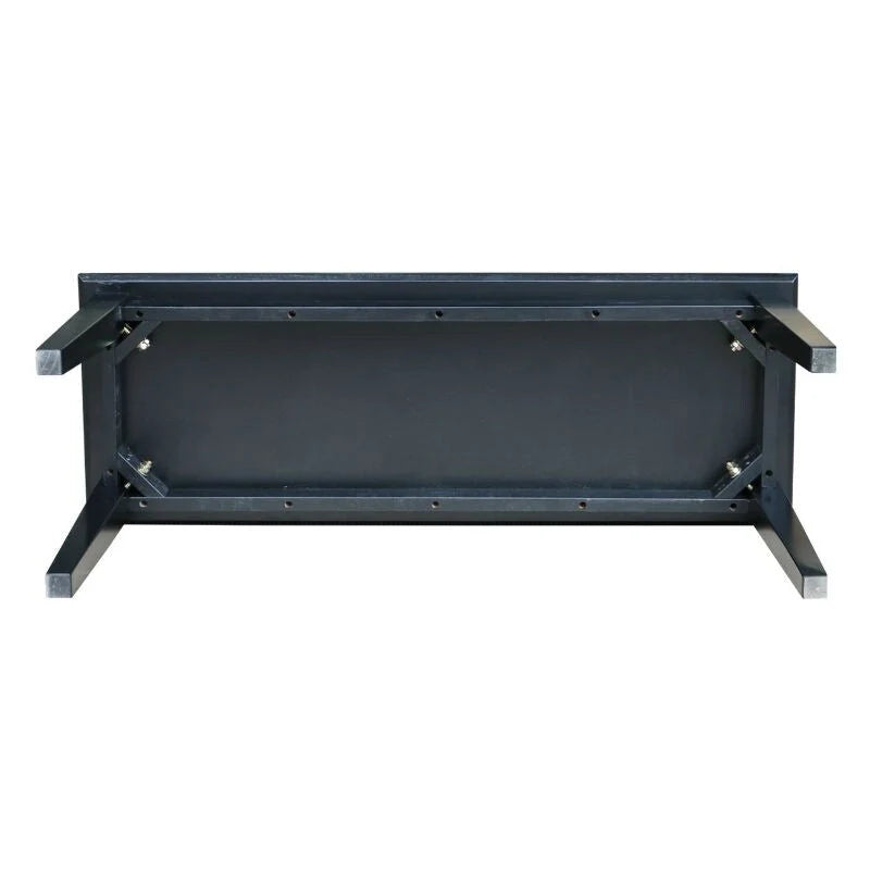 Banc d'entrée déco en bois massif, finition noire - 40 x 14 x 18H pouces