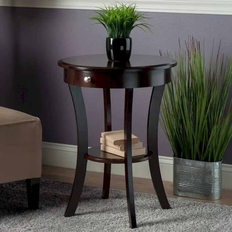 Table d'appoint ronde Sasha, cappuccino - 20L x 20P x 27H