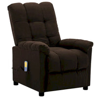 Fauteuil de Massage vidaXL en Tissu Brun Foncé - 29.1 x 39 x 40.2 pouces