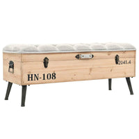 vidaXL Banc de rangement 43,3 Bois de sapin massif - 43,3 x 15,7 x 19,7