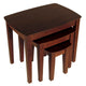 Ensemble de 3 tables gigognes Bradley, noyer - 26.8 x 18.7 x 21.9