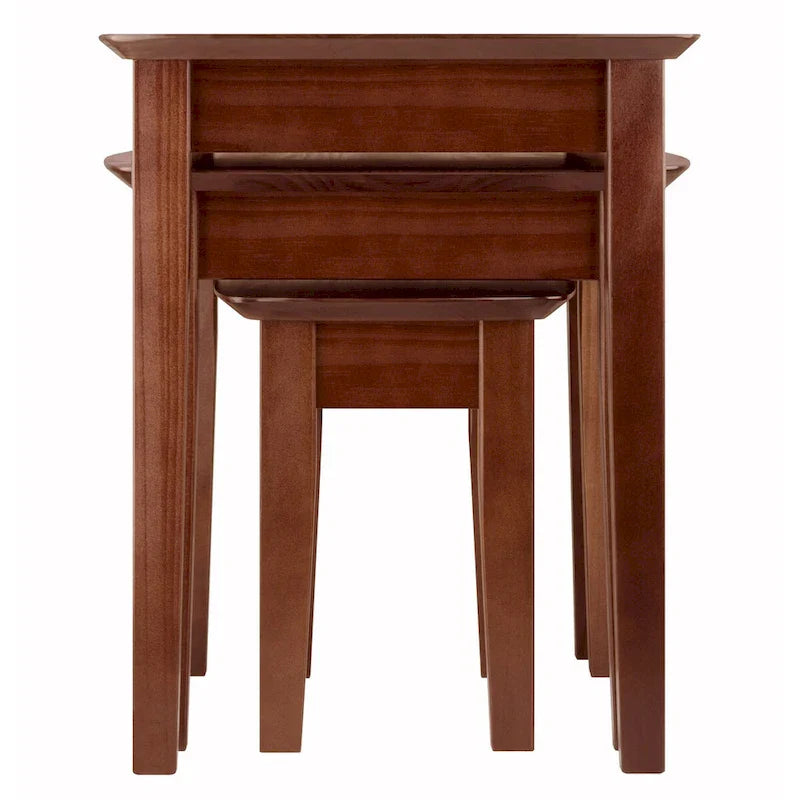 Ensemble de 3 tables gigognes Bradley, noyer - 26.8 x 18.7 x 21.9