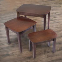 Ensemble de 3 tables gigognes Bradley, noyer - 26.8 x 18.7 x 21.9