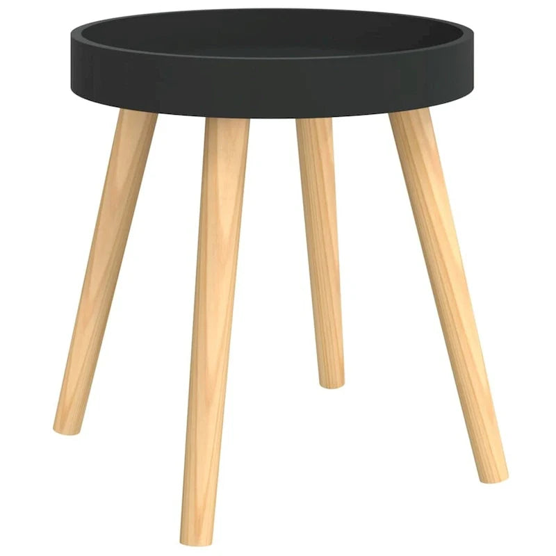 vidaXL Table d'appoint ronde en bois d'ingénierie et pin massif - 15x15x15.7