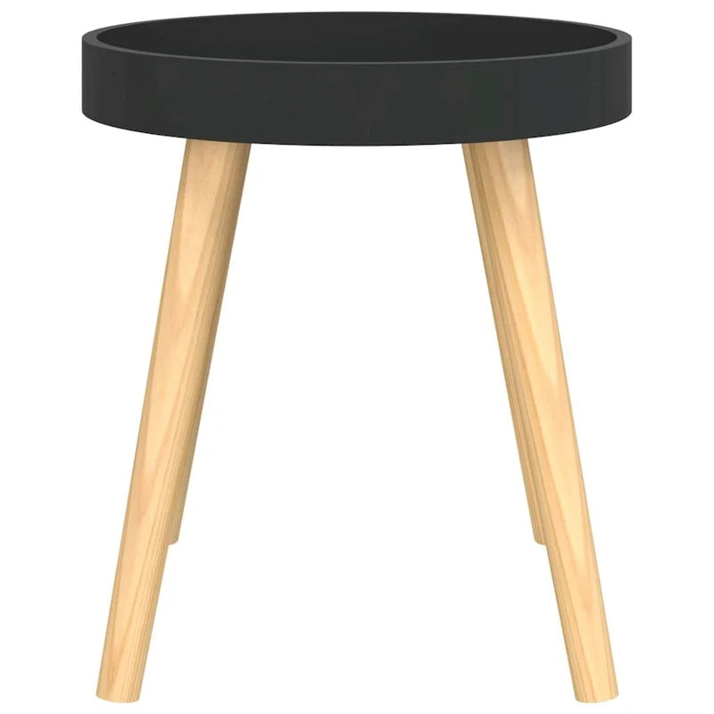 vidaXL Table d'appoint ronde en bois d'ingénierie et pin massif - 15x15x15.7