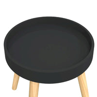 vidaXL Table d'appoint ronde en bois d'ingénierie et pin massif - 15x15x15.7
