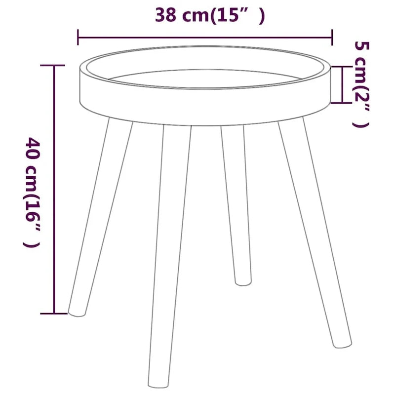 vidaXL Table d'appoint ronde en bois d'ingénierie et pin massif - 15x15x15.7