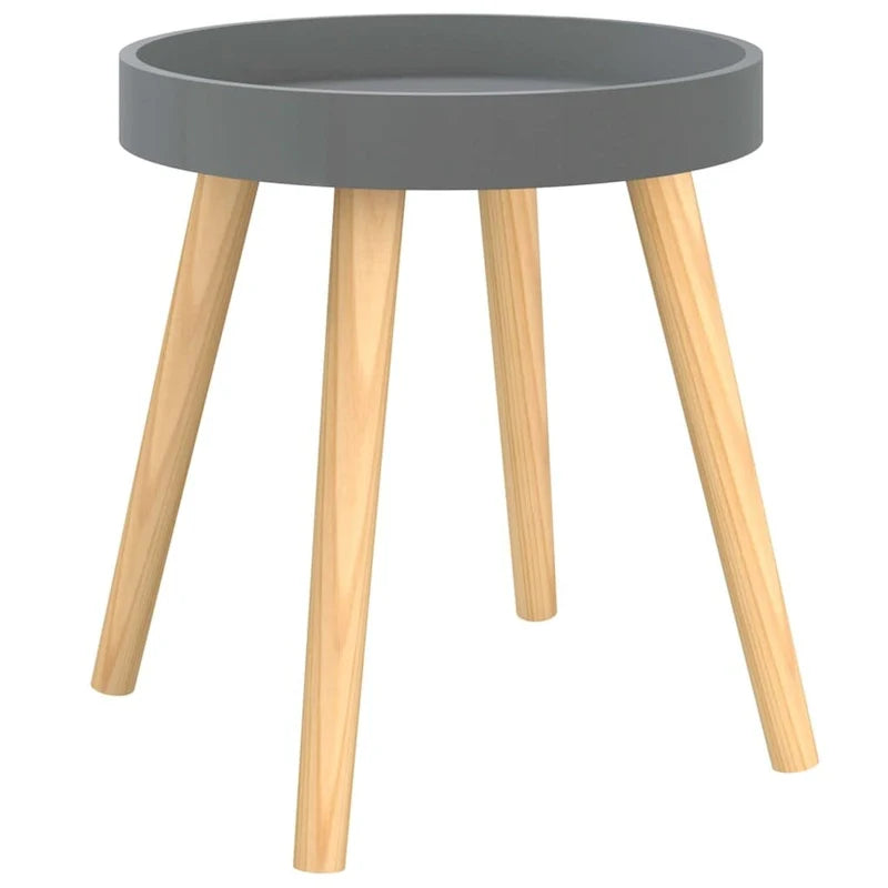 vidaXL Table d'appoint ronde en bois d'ingénierie et pin massif - 15x15x15.7