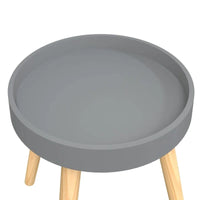 vidaXL Table d'appoint ronde en bois d'ingénierie et pin massif - 15x15x15.7