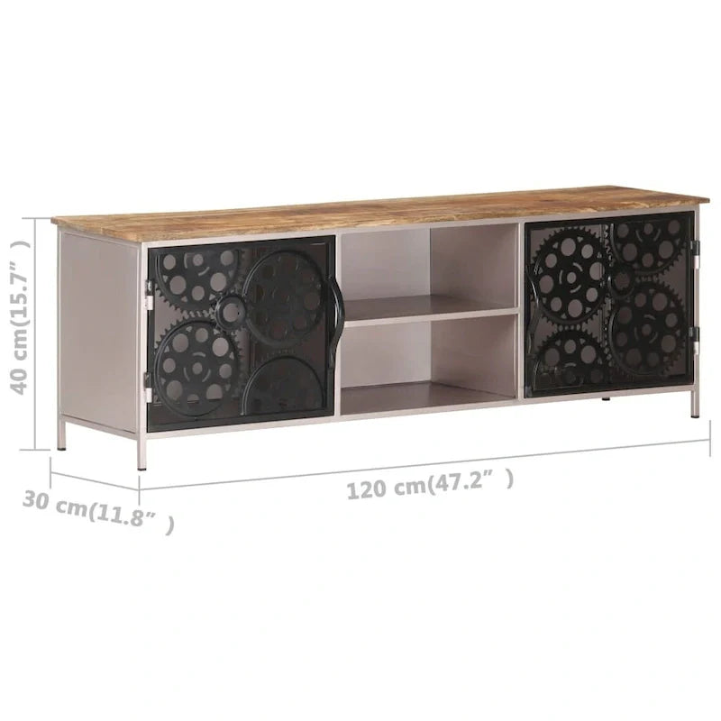 Meuble TV vidaXL 47.2x11.8x15.7 bois de manguier brut