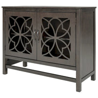 Buffet d'appoint en bois, armoire de rangement avec portes et étagère réglable