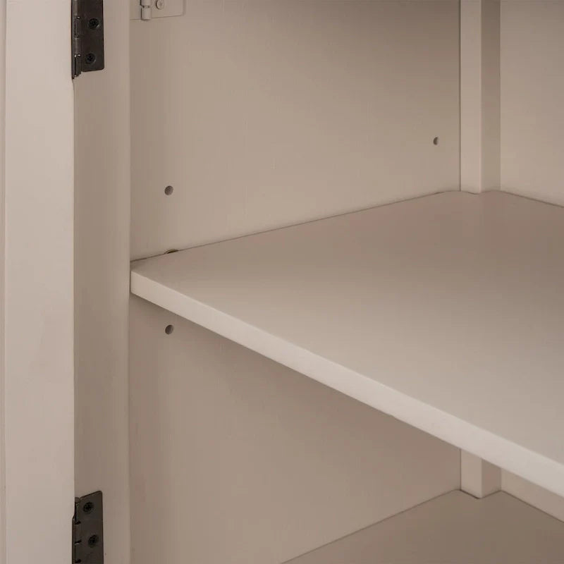 Buffet d'appoint en bois, armoire de rangement avec portes et étagère réglable