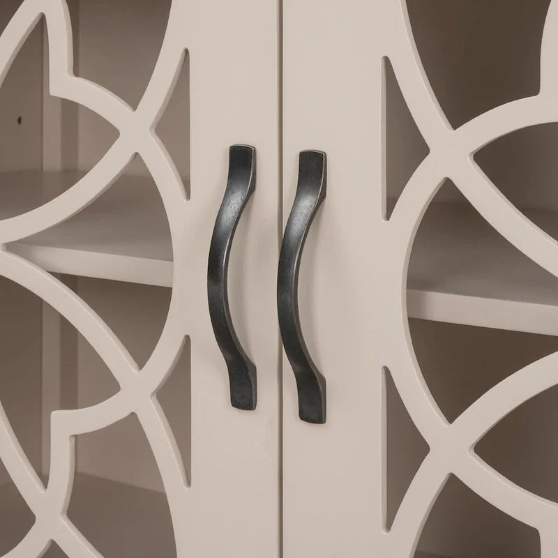 Buffet d'appoint en bois, armoire de rangement avec portes et étagère réglable
