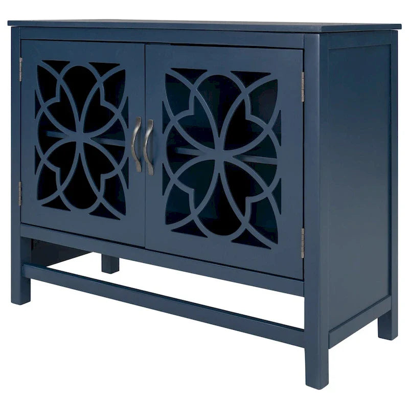 Buffet d'appoint en bois, armoire de rangement avec portes et étagère réglable