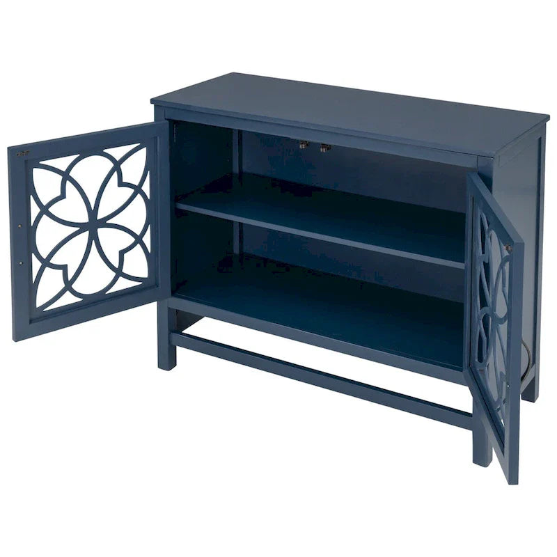 Buffet d'appoint en bois, armoire de rangement avec portes et étagère réglable