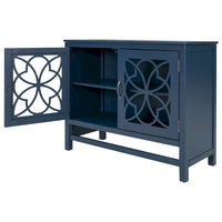 Buffet d'appoint en bois, armoire de rangement avec portes et étagère réglable