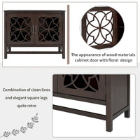 Buffet d'appoint en bois, armoire de rangement avec portes et étagère réglable