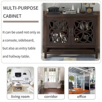 Buffet d'appoint en bois, armoire de rangement avec portes et étagère réglable
