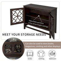 Buffet d'appoint en bois, armoire de rangement avec portes et étagère réglable