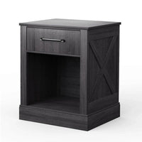 Table de chevet compacte avec tiroir et étagère