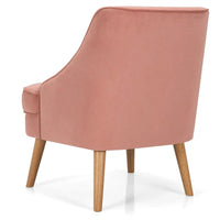 Costway Lot de 2 fauteuils d'appoint en velours avec pieds en bois d'hévéa