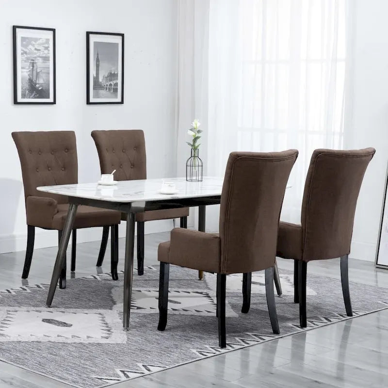 Chaises de salle à manger vidaXL avec accoudoirs 1/2/4/6 pcs, tissu multicolore - 21.3 x 22 x 41.7