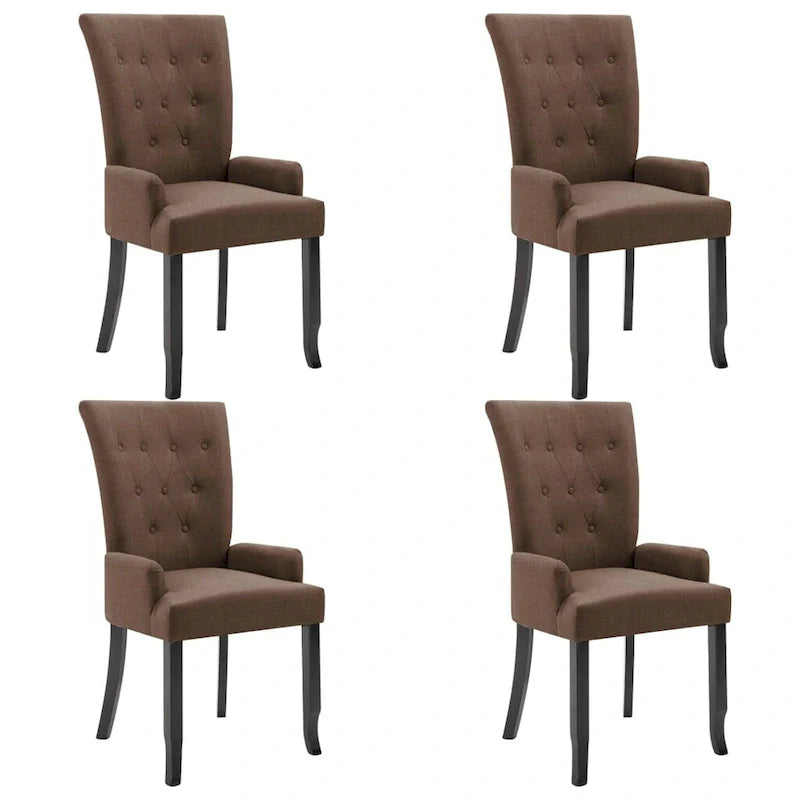 Chaises de salle à manger vidaXL avec accoudoirs 1/2/4/6 pcs, tissu multicolore - 21.3 x 22 x 41.7