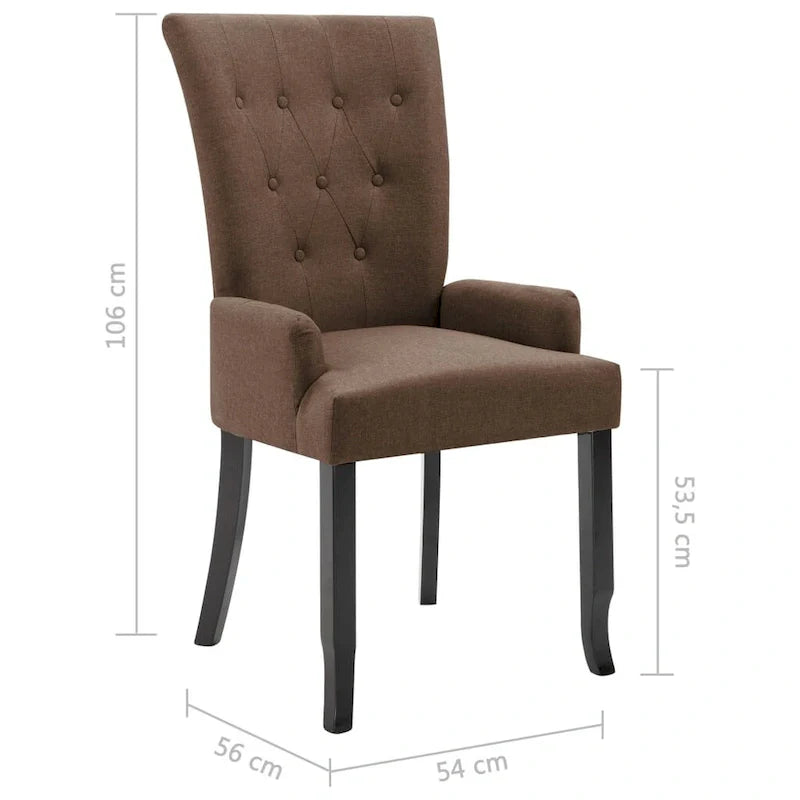 Chaises de salle à manger vidaXL avec accoudoirs 1/2/4/6 pcs, tissu multicolore - 21.3 x 22 x 41.7