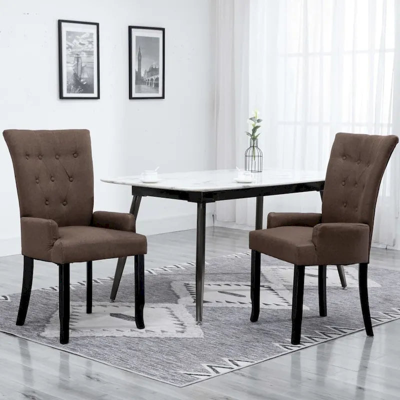 Chaises de salle à manger vidaXL avec accoudoirs 1/2/4/6 pcs, tissu multicolore - 21.3 x 22 x 41.7