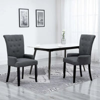 Chaises de salle à manger vidaXL avec accoudoirs 1/2/4/6 pcs, tissu multicolore - 21.3 x 22 x 41.7