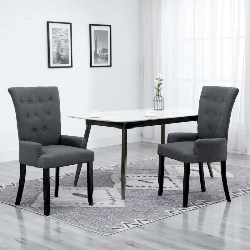 Chaises de salle à manger vidaXL avec accoudoirs 1/2/4/6 pcs, tissu multicolore - 21.3 x 22 x 41.7