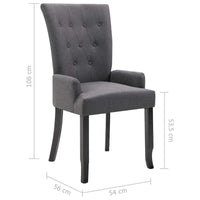 Chaises de salle à manger vidaXL avec accoudoirs 1/2/4/6 pcs, tissu multicolore - 21.3 x 22 x 41.7