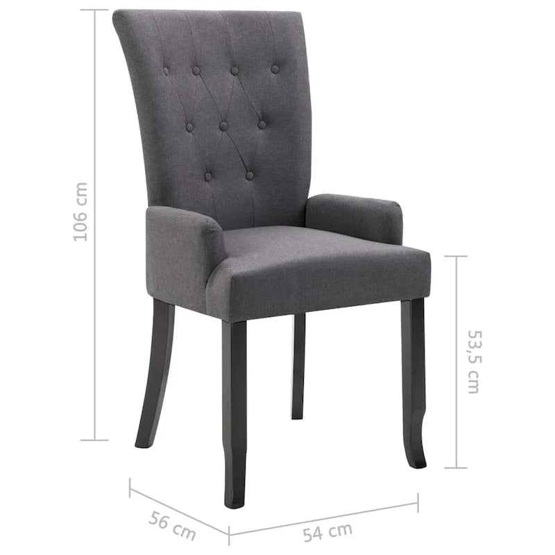 Chaises de salle à manger vidaXL avec accoudoirs 1/2/4/6 pcs, tissu multicolore - 21.3 x 22 x 41.7