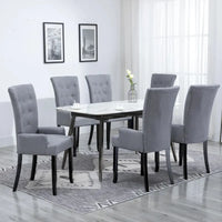 Chaises de salle à manger vidaXL avec accoudoirs 1/2/4/6 pcs, tissu multicolore - 21.3 x 22 x 41.7
