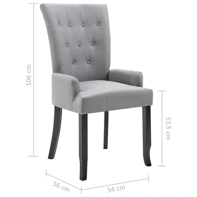 Chaises de salle à manger vidaXL avec accoudoirs 1/2/4/6 pcs, tissu multicolore - 21.3 x 22 x 41.7