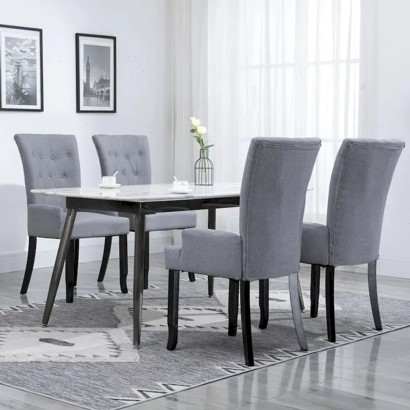 Chaises de salle à manger vidaXL avec accoudoirs 1/2/4/6 pcs, tissu multicolore - 21.3 x 22 x 41.7