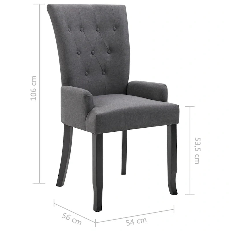 Chaises de salle à manger vidaXL avec accoudoirs 1/2/4/6 pcs, tissu multicolore - 21.3 x 22 x 41.7