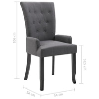 Chaises de salle à manger vidaXL avec accoudoirs 1/2/4/6 pcs, tissu multicolore - 21.3 x 22 x 41.7