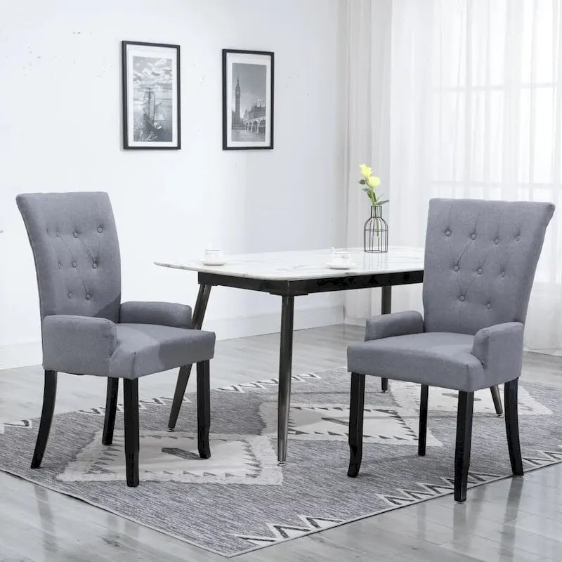 Chaises de salle à manger vidaXL avec accoudoirs 1/2/4/6 pcs, tissu multicolore - 21.3 x 22 x 41.7