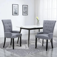Chaises de salle à manger vidaXL avec accoudoirs 1/2/4/6 pcs, tissu multicolore - 21.3 x 22 x 41.7