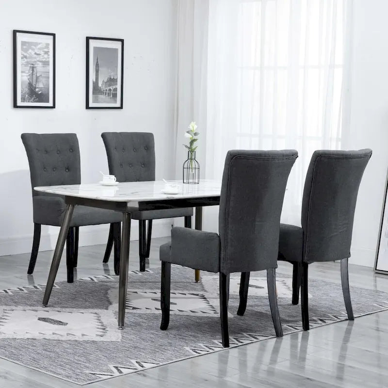Chaises de salle à manger vidaXL avec accoudoirs 1/2/4/6 pcs, tissu multicolore - 21.3 x 22 x 41.7