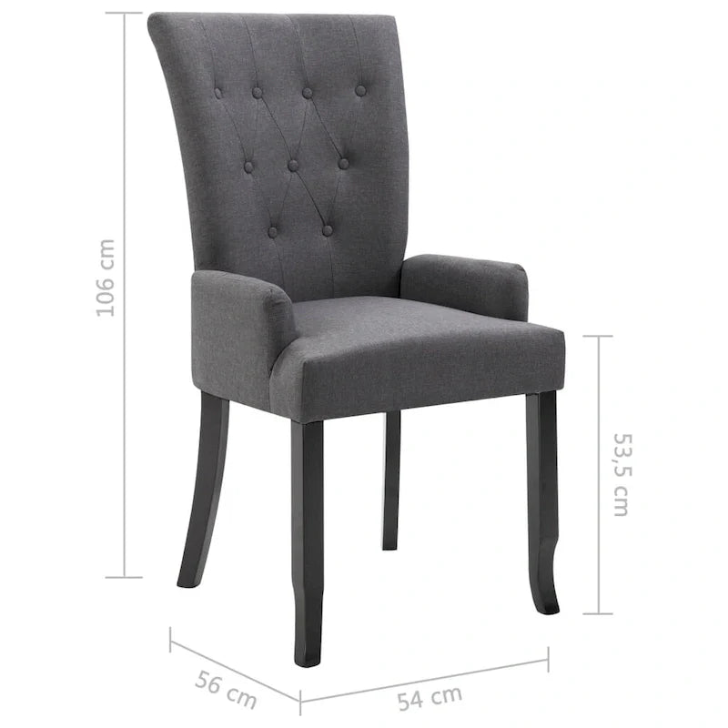 Chaises de salle à manger vidaXL avec accoudoirs 1/2/4/6 pcs, tissu multicolore - 21.3 x 22 x 41.7