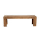 Banc en bois d'acacia massif avec pieds en équerre, marron - 18 H x 58 L x 16 P pouces