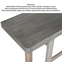 Console de style rustique de 150 cm fabriquée à la main avec base géométrique imbriquée, marron clair rustique