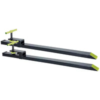 Fourches de tracteur en acier Field Tuff, capacité de 725 kg, accessoires robustes pour mini-chargeur pour le levage de palettes, lot de 2, noir/vert