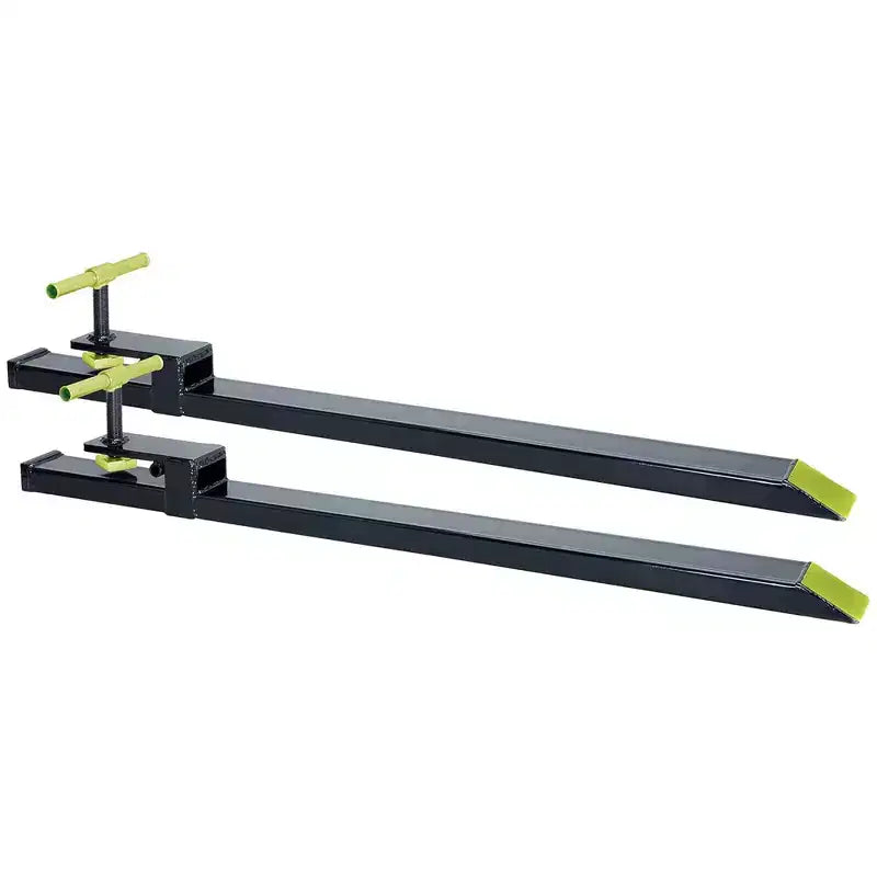 Fourches de tracteur en acier Field Tuff, capacité de 725 kg, accessoires robustes pour mini-chargeur pour le levage de palettes, lot de 2, noir/vert