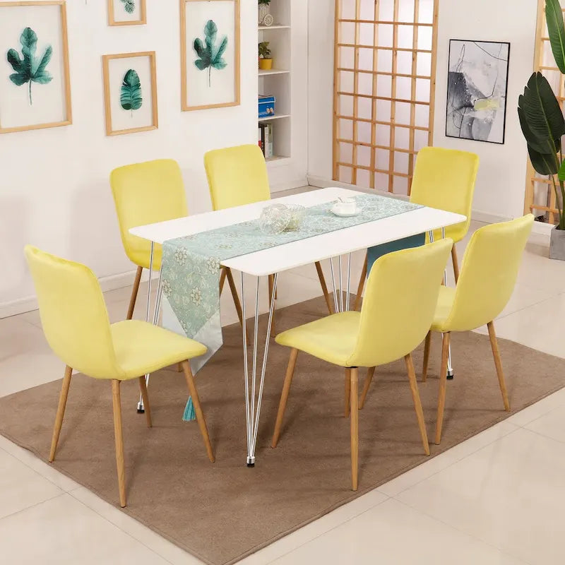 Chaise de salle à manger moderne Ivinta, chaise sans accoudoirs rembourrée de style milieu de siècle pour salon ou salle à manger