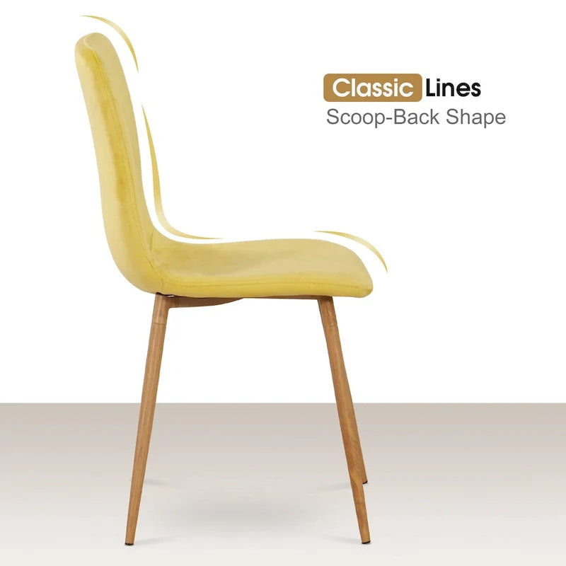 Chaise de salle à manger moderne Ivinta, chaise sans accoudoirs rembourrée de style milieu de siècle pour salon ou salle à manger