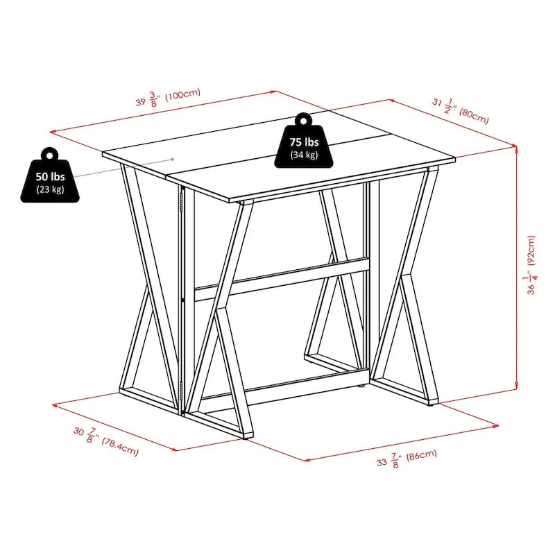 Table haute à abattants 3 pièces avec tabourets de comptoir à coussin, noyer et expresso